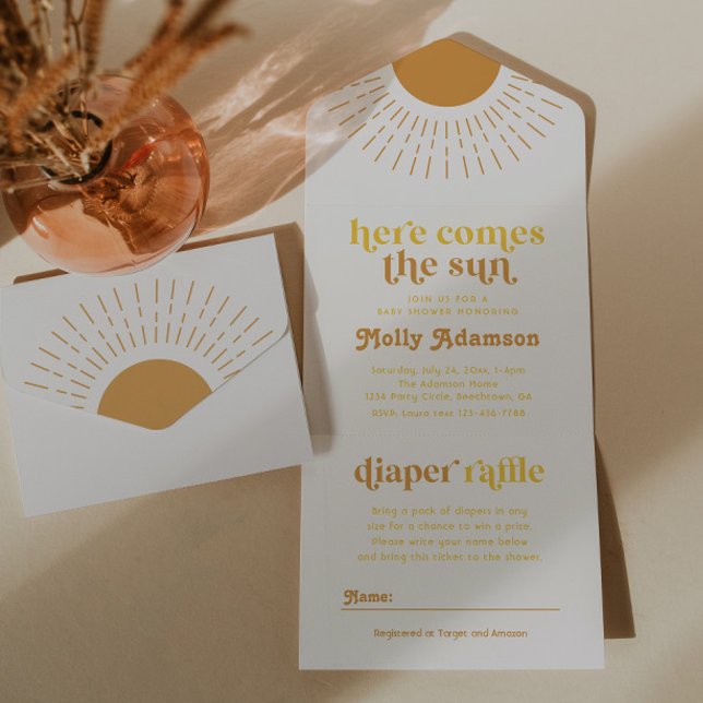 Hier kommt die Son Boy Baby Dusche Einladung (Von Creator hochgeladen)