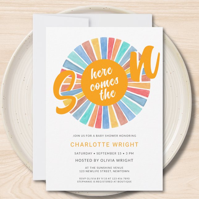 Hier kommt die Son Boy Baby Dusche Einladung (Von Creator hochgeladen)