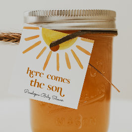 Hier kommt die Son Boy Baby Dusche Geschenkanhänger