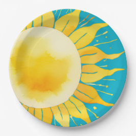 Hier kommt die Son Boy Blue Sunshine Baby Dusche Pappteller