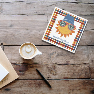 Hier kommt die Son Kariert Baby Boy Dusche Serviette