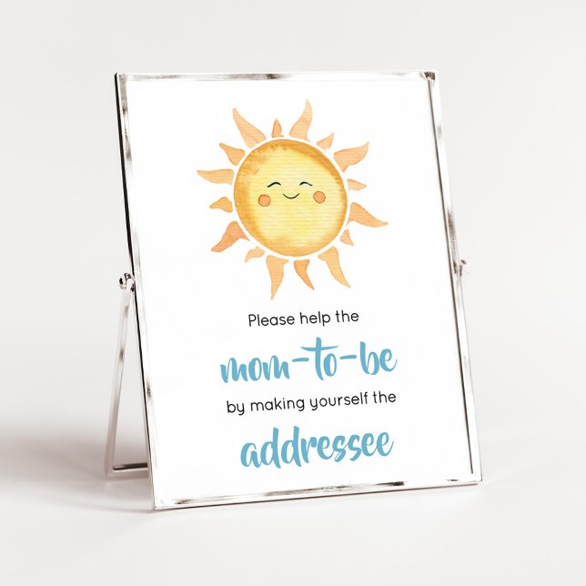 Hier kommt die Son Niedlich Sun Envelope Station Poster (Sunshine Here Comes the Son Baby Shower Envelope Station Sign)