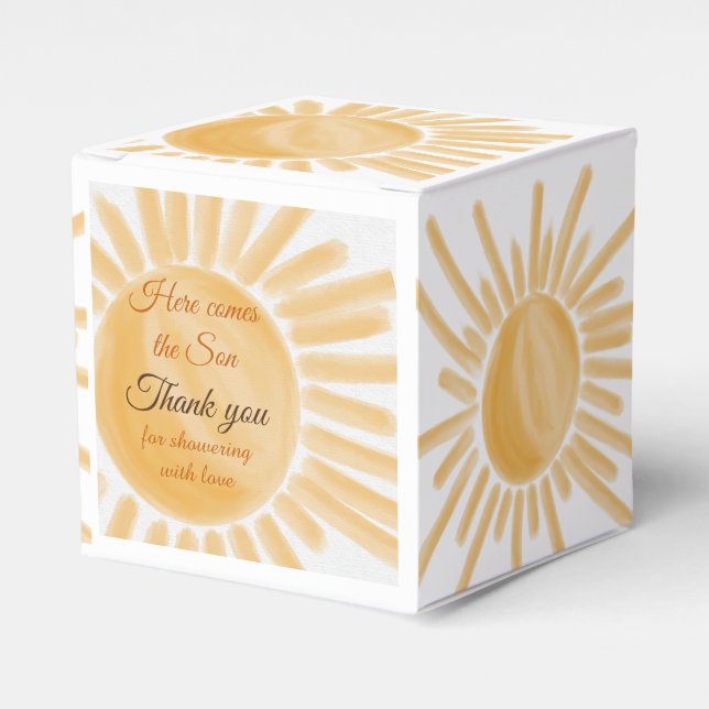 Hier kommt die Son Sunshine Baby Dusche Geschenkschachtel (Vorderseite)