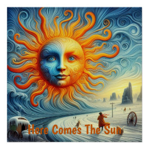 Hier kommt die Sonne - AI Art Print Poster