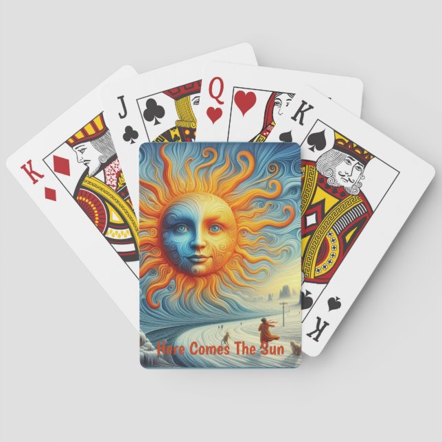 Hier kommt die Sonne - AI Art Print Spielkarten (Rückseite)