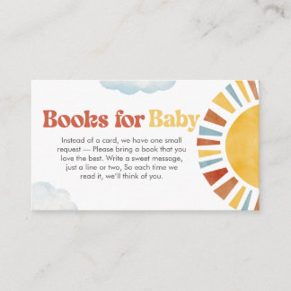 Hier kommt die Sonne Baby Dusche Bücher für Baby Begleitkarte