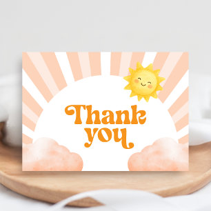 Hier kommt die Sonne Baby Shower Dankeskarten Dankeskarte