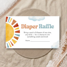 Hier kommt die Sonne Baby Shower Windel Raffle