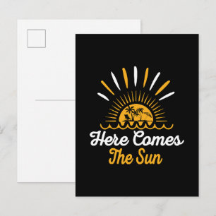 Hier kommt die Sonne Einladungspostkarte