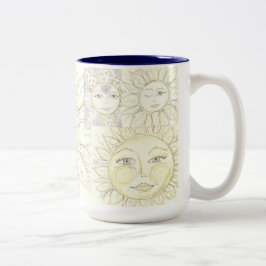Hier kommt die Sonne - Kaffee-Tasse Zweifarbige Tasse