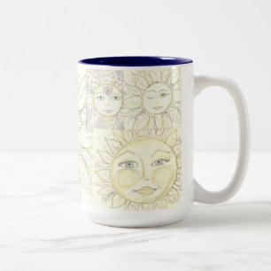 Hier kommt die Sonne - Kaffee-Tasse Zweifarbige Tasse