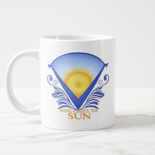 Hier kommt die Sonne - lebendiger Sonnenaufgang Gr Jumbo-Tasse (Links)