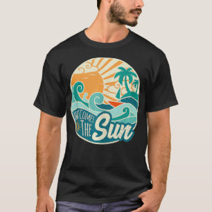Hier kommt die Sonne Retro 60er Sommer Surfen T-Shirt