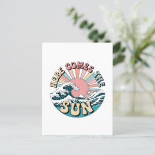 Hier kommt die Sonne - Retro Sommer Beats Postkarte