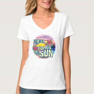 Hier kommt die Sonne Retro Tropisch Hawaiianischer T-Shirt