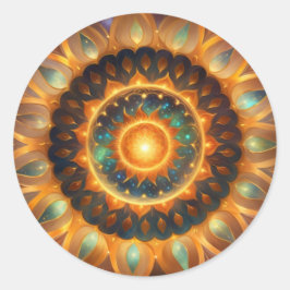 Hier kommt die Sonne Runder Aufkleber