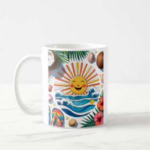Hier kommt die Sonne – Tropischer Boho-Sommer-Bech Kaffeetasse