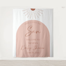 Hier kommt die Sun Baby Dusche Boho Wandteppich