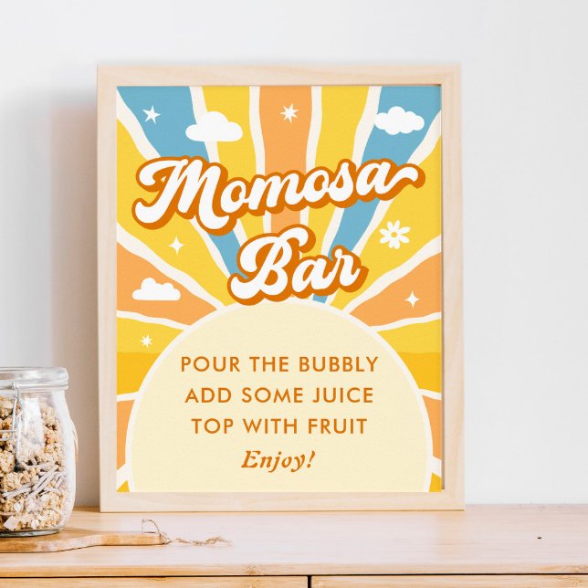 Hier kommt die Sun Baby Dusche Momosa Bar Poster (Von Creator hochgeladen)