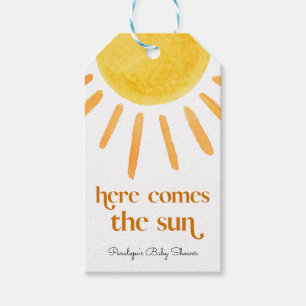 Hier kommt die Sun Boy Baby Dusche Geschenkanhänger