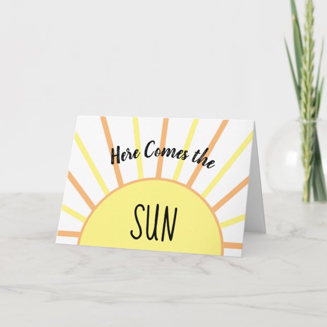 Hier kommt die Sun Grußkarte Karte (Vorderseite)