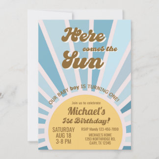 Hier kommt die Sun Junge Einladung zum 1. Geburtst