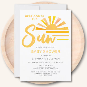 Hier kommt die Sun Sunshine Baby Dusche Einladung