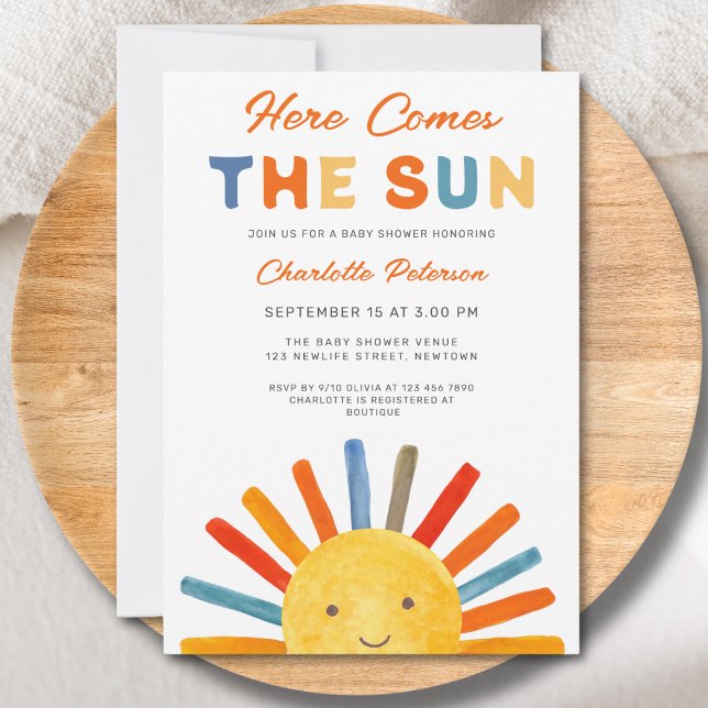 Hier kommt die Sun Sunshine Baby Dusche Einladung (Von Creator hochgeladen)