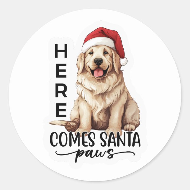 Hier kommt die Weihnachtsfeige Runder Aufkleber (Vorderseite)