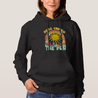 Hier kommt lustige Brautjungfer Retro 70er Jungges Hoodie