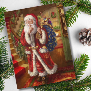 Hier kommt Santa Feiertagspostkarte