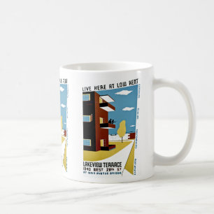 Hier leben mit niedriger Miete Kaffeetasse