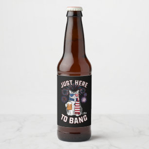 Hier nur um USA-Flagge-Bier-Katzenliebhaber am 4.  Bierflaschenetikett
