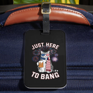 Hier nur um USA-Flagge-Bier-Katzenliebhaber am 4.  Gepäckanhänger