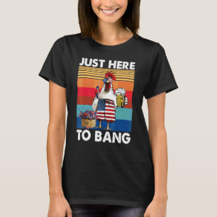 Hier nur Usa-Flagge-Huhn-Bier-Feuerwerk 4 zu knall T-Shirt