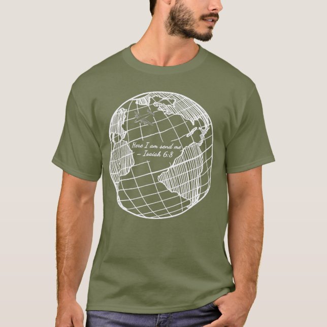 Hier schicke ich Isaiah 68 Christliche Missionarin T-Shirt (Vorderseite)
