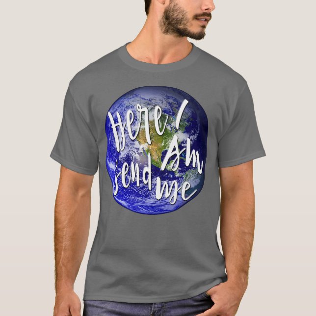 Hier schicke ich mich Christlich ins Ausland T-Shirt (Vorderseite)