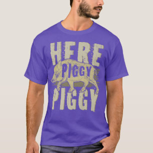 Hier Schweine T Shirt Boar Jagen Vintages Schwein