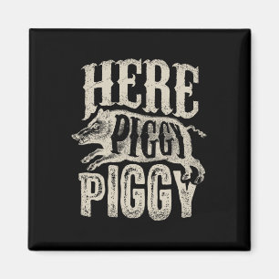 Hier Schweine T Shirt Boar Jagen Vintages Schwein Magnet