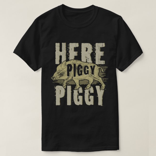 Hier Schweine Wildschweine jagen Vintage Schweinsh T-Shirt (Design vorne)