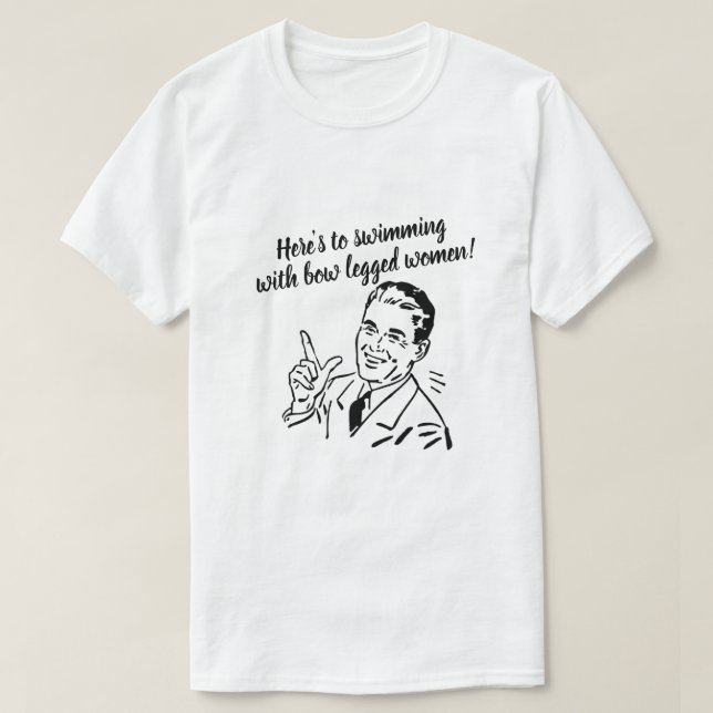 Hier schwimmt man mit buggelähmten Frauen T-Shirt (Design vorne)