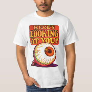 Hier sehen Sie, Retro Eyeball White T - Shirt