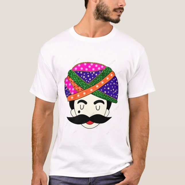 Hier sieht es aus wie ein neuer großer Turban und  T-Shirt (Vorderseite)