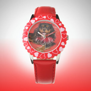 Hier sieht man mich an! Cavalier King Charles Watc Armbanduhr