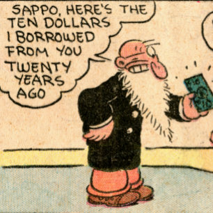 "Hier sind die zehn Dollar, die ich dir schulde" T Tasche