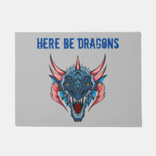 Hier sind Drachen Fußmatte