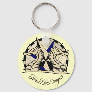 Hier sind Drachen - Keyring Schlüsselanhänger