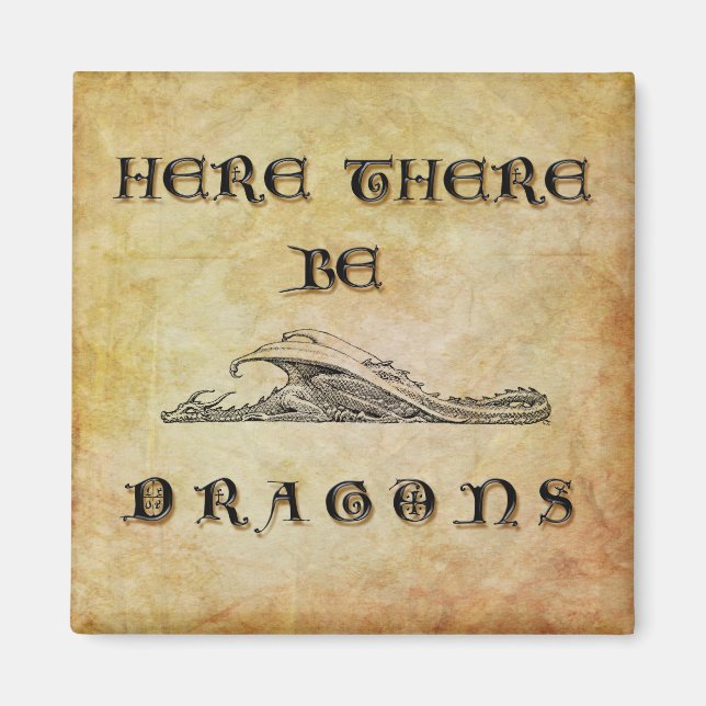 Hier sind Drachen Magnet (Vorne)