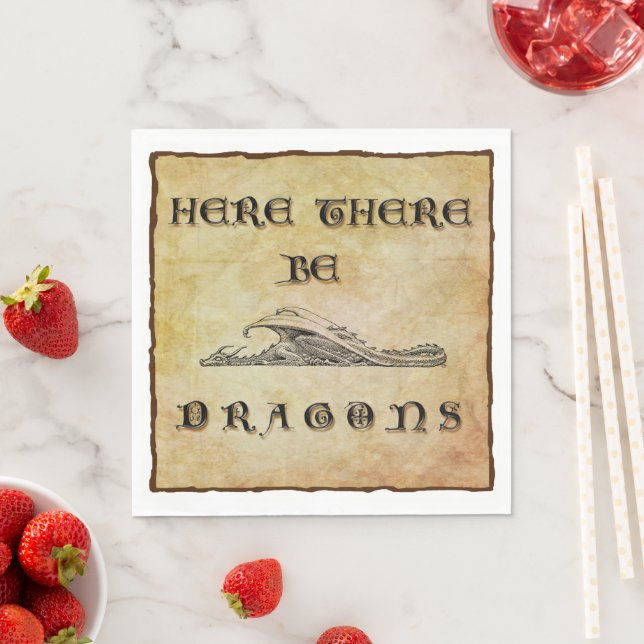 Hier sind Drachen Serviette (Beispiel)
