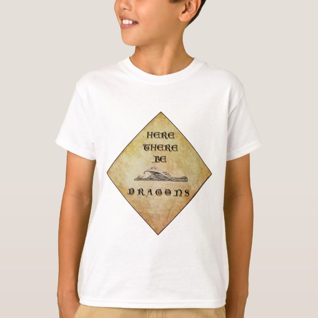 Hier sind Drachen T-Shirt (Vorderseite)